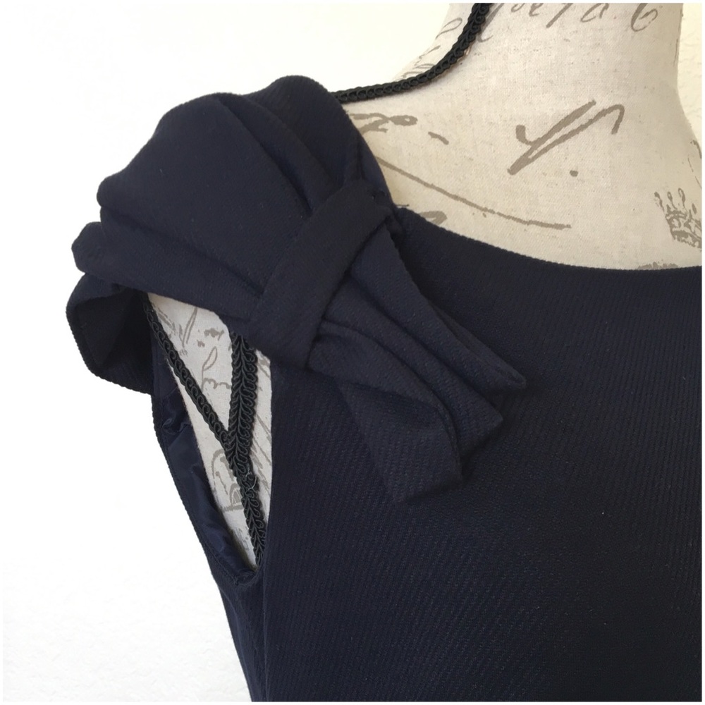 Mango MNG Bateau Neckline Bow Accent Shift Dress - Picture 3 of 5